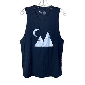 ZYIA Active Mountain Moon Muscle Tank Top Black Size XXL Cotton Blend Athletic